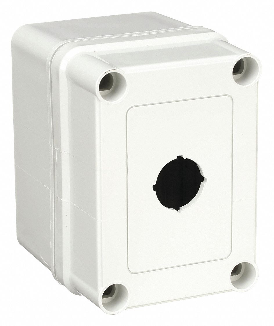 Push Button Enclosure: 22mm, 1 Holes, Non-Metallic, NEMA 4X
