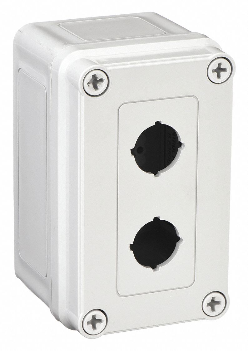 PUSH BUTTON ENCLOSURE, 22 MM, 2 HOLES, NON-METALLIC, NEMA 4X