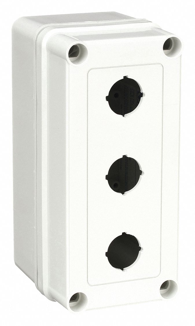 PUSH BUTTON ENCLOSURE, 22 MM, 3 HOLES, NON-METALLIC, NEMA 4X