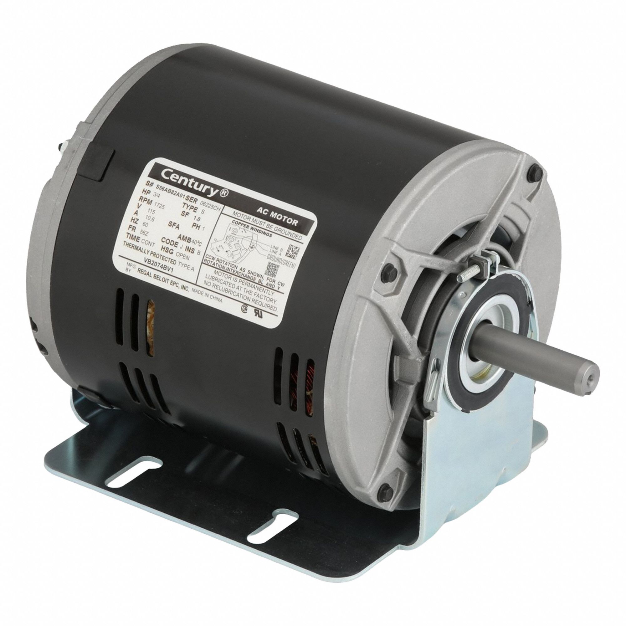 CENTURY, Single Phase, Cradle Base, Evaporative Cooler Motor