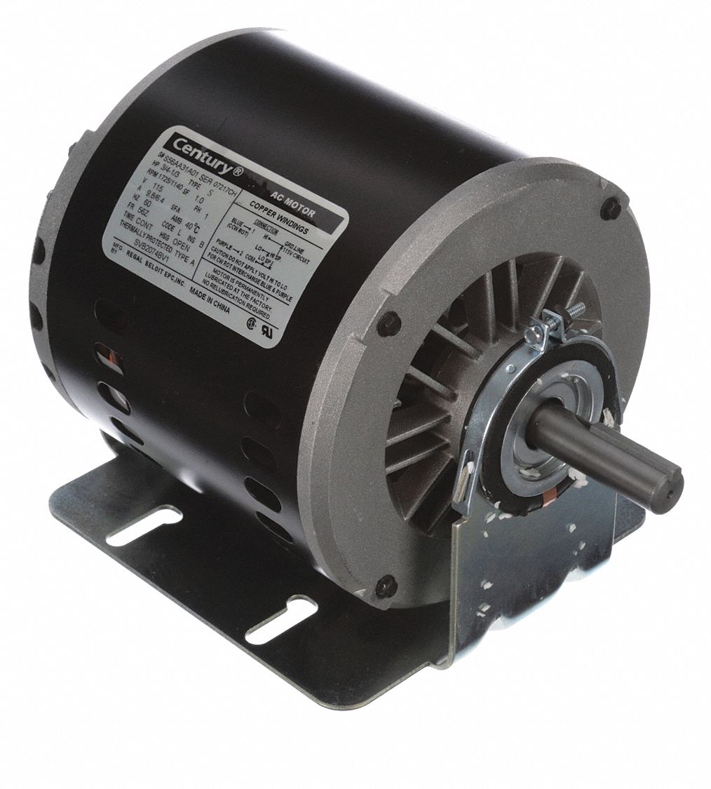 CENTURY Evaporative Cooler Motor, 3/4, 1/3 HP, Split-Phase, Nameplate