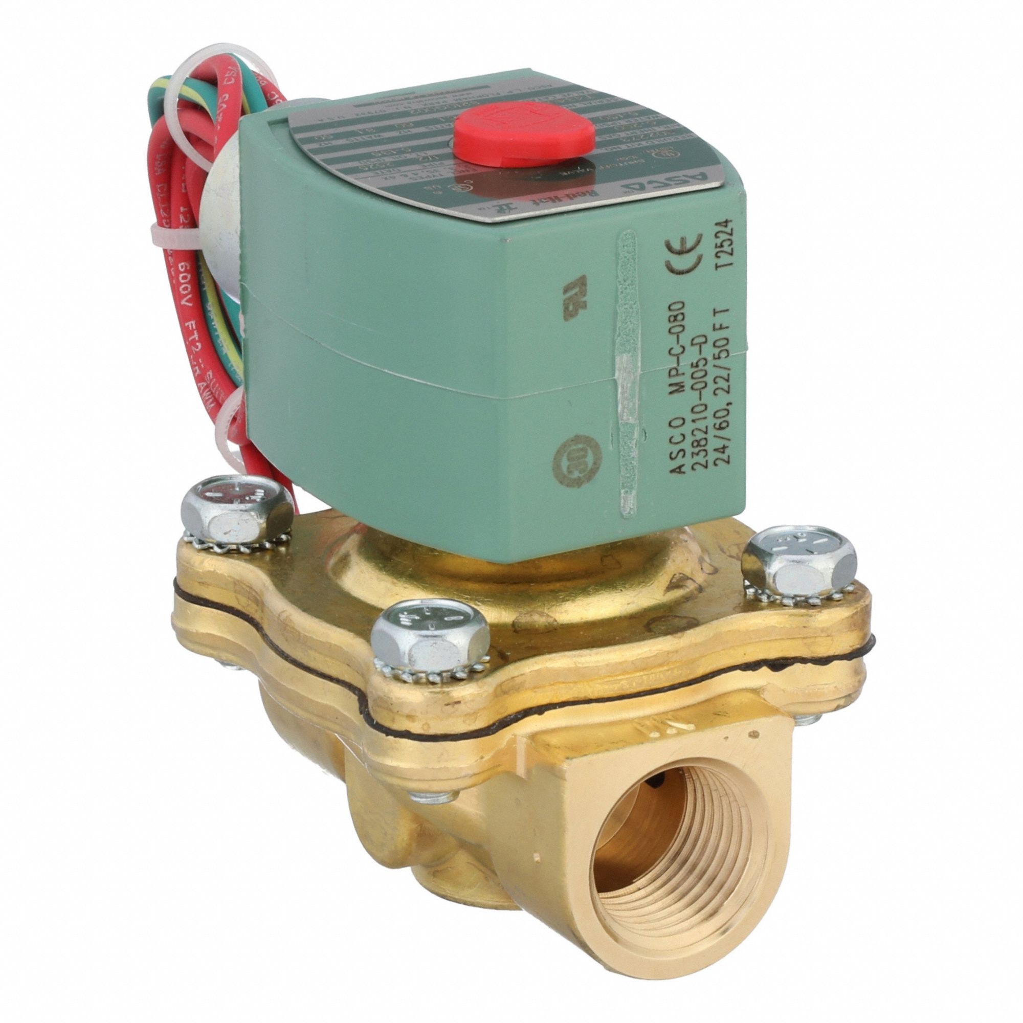 Solenoid Valve: 2-Way, Normally Closed, 1/2 in Pipe Size, 24V AC, Watertight, High Flow