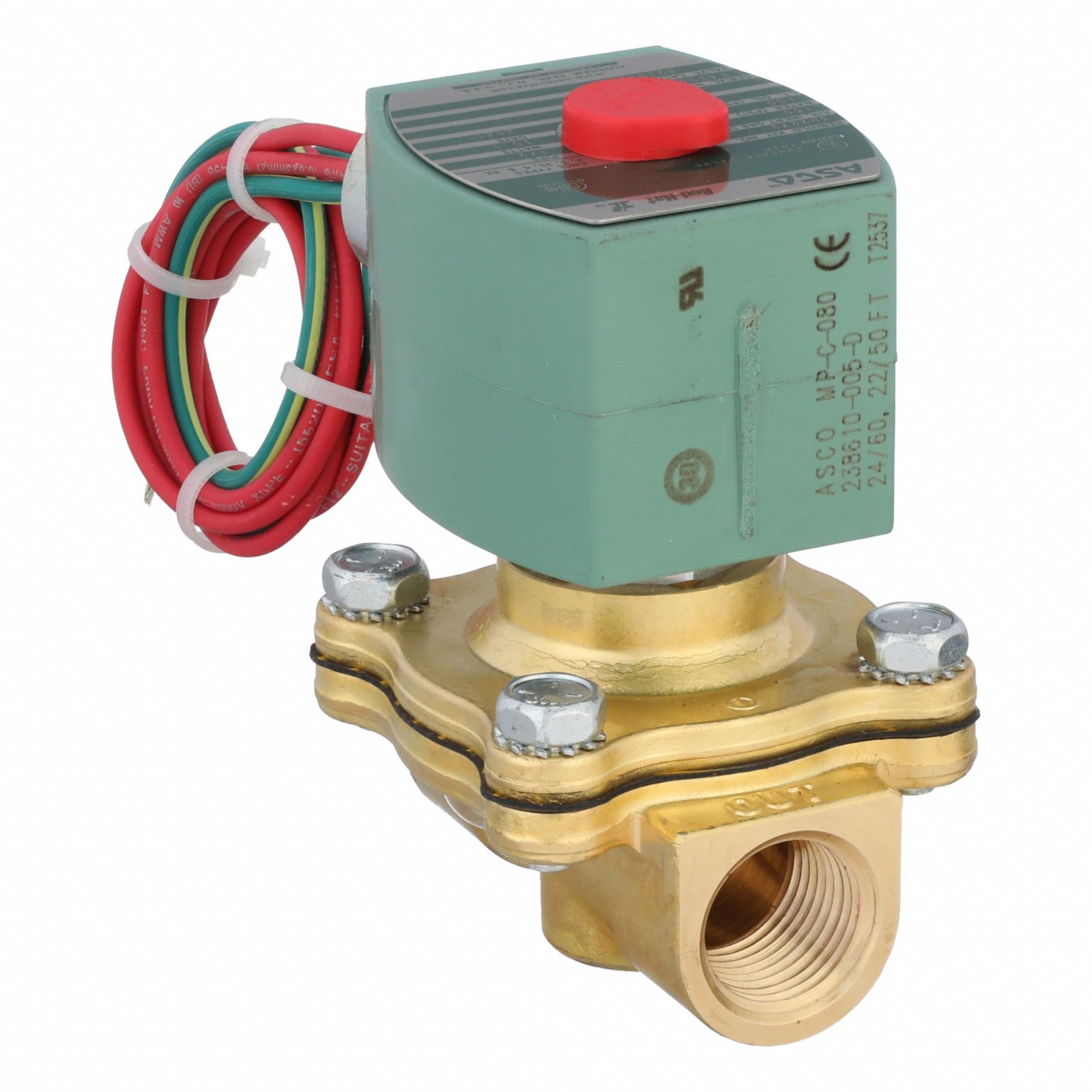 Solenoid Valve: 2-Way, Normally Closed, 1/2 in Pipe Size, 24V AC, Watertight, High Flow