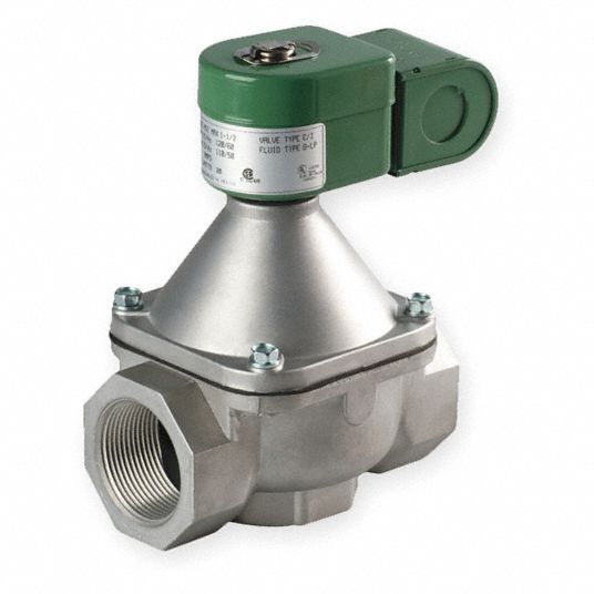 11/2" Aluminum Fuel Gas Solenoid Valve with Test Port, Normally Closed