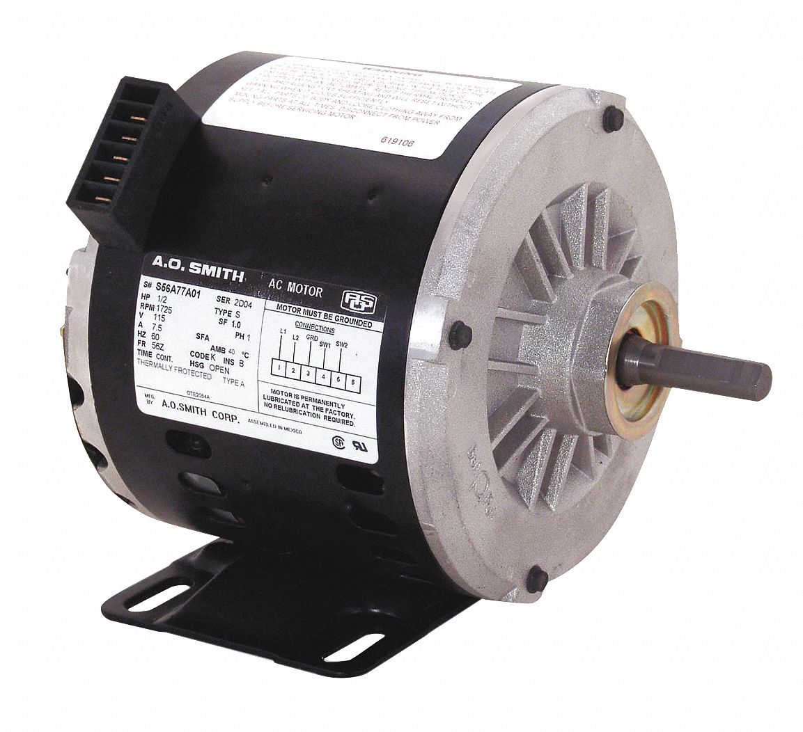 CENTURY Belt Drive Motor: Triangle Engineering OEM Repl, 1/2 HP, 1,725  Nameplate RPM, 115V AC