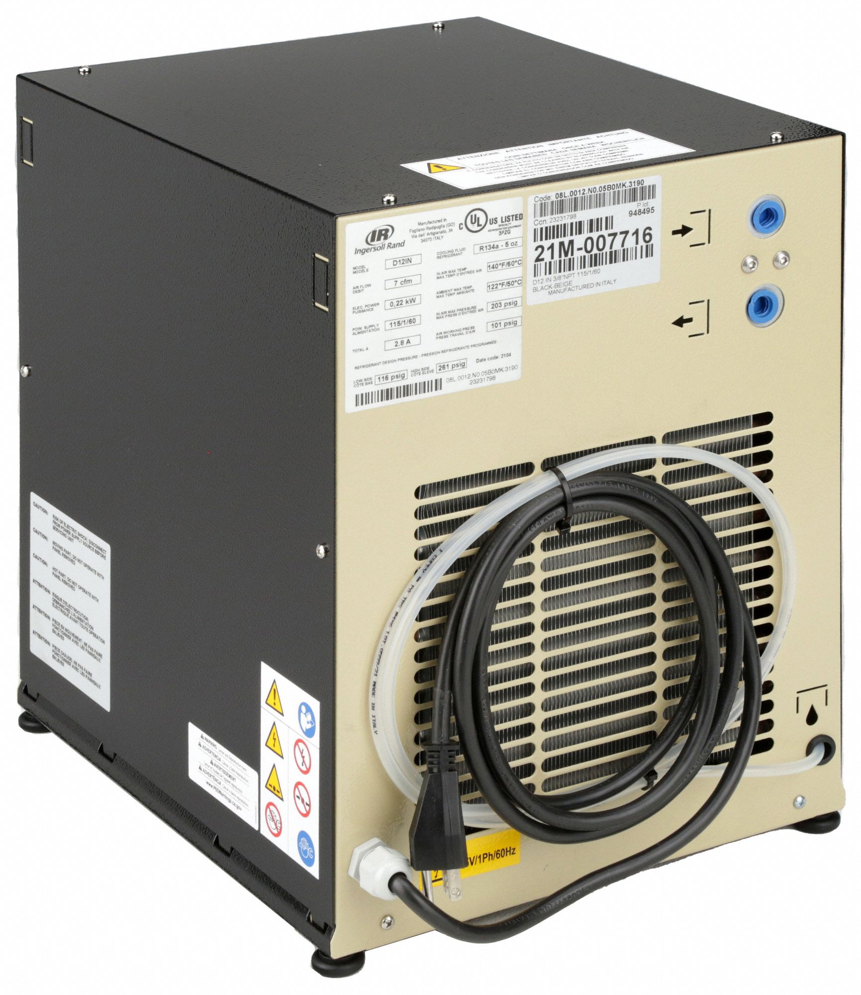 INGERSOLL RAND Refrigerated Air Dryer ISO Class 6, 7 cfm, 115V AC, 3/8