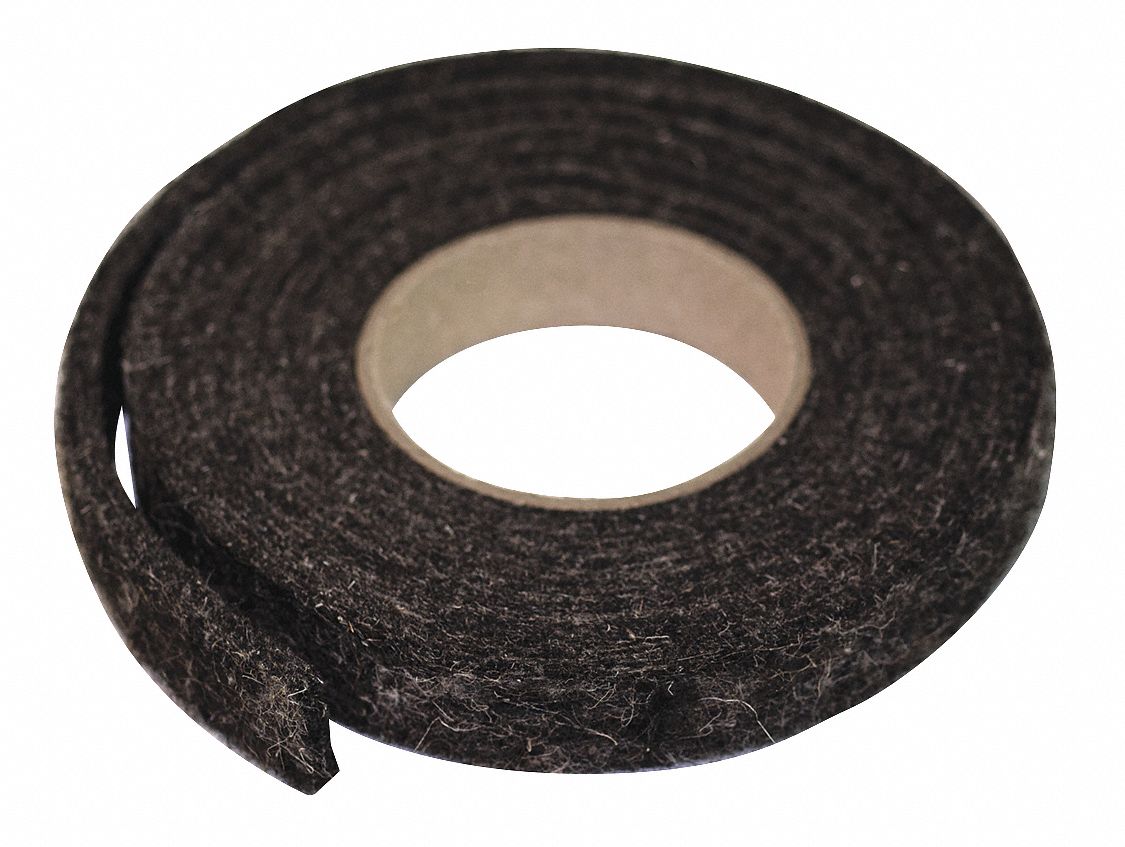 GRAINGER APPROVED Wool Felt Strip 1 1/2 in W x 10 ft L, 3/8 in Thick