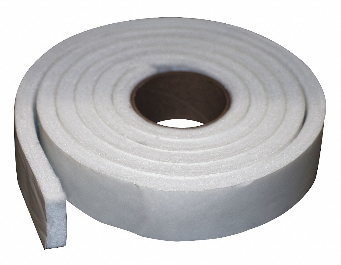 GRAINGER APPROVED Felt Strip, Poly, 1/4 In T, 2 x 120 In 2HVF62HVF6