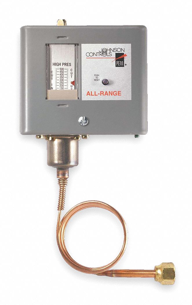 JOHNSON CONTROLS Single Pressure Controls, Opens On High Pressure, 60