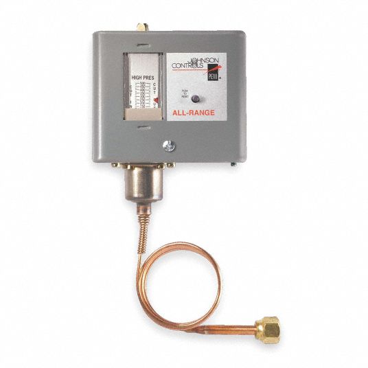 JOHNSON CONTROLS Single Pressure Controls, Opens On Low Pressure, 35 to