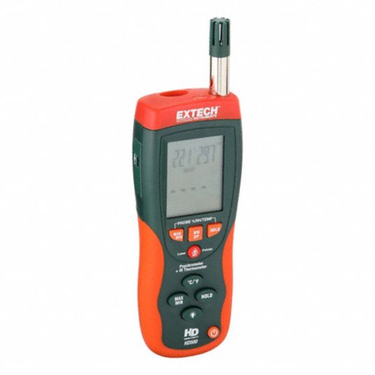 EXTECH, Onboard, 10 in x 2.9 in x 2 in, Psychrometer with Infrared ...