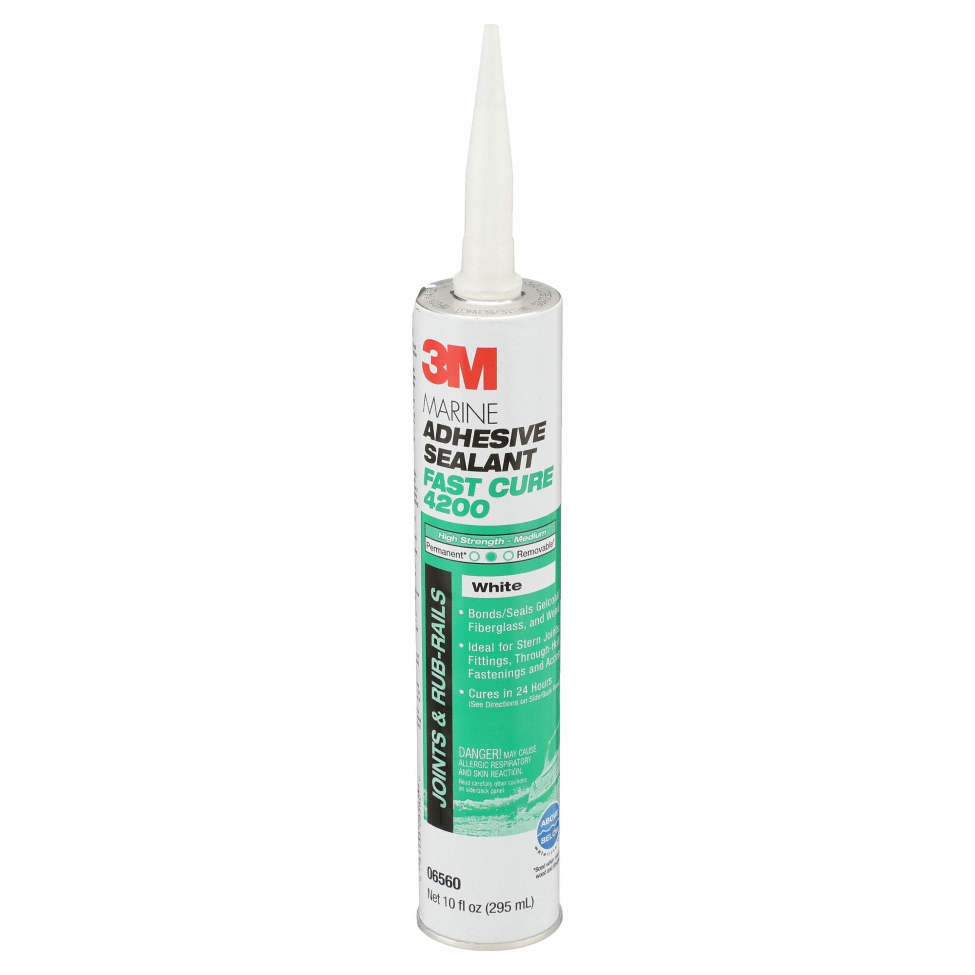 Polyurethane Adhesive Sealant: 4200 FC, White, 10 oz Container Size, Cartridge
