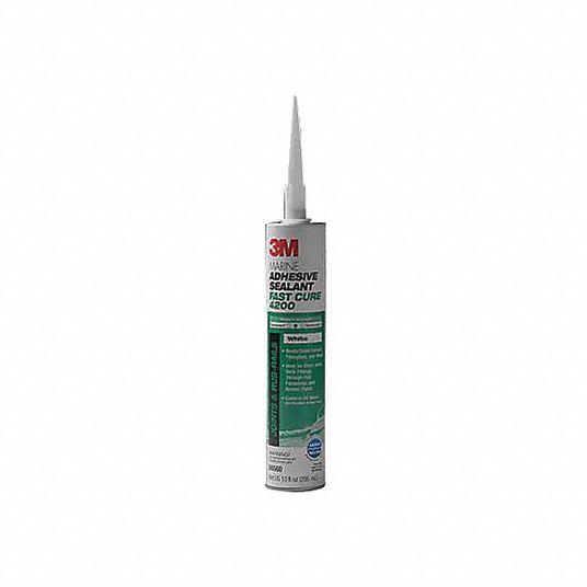 3M White Marine Adhesive Sealant, Polyurethane, 10.0 oz Cartridge, PK