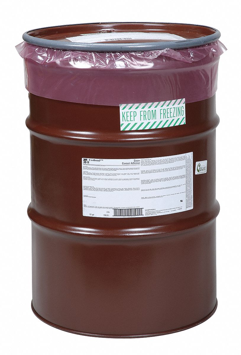 3M 55 gal. Open Head Drum with Poly Liner Contact Adhesive, Green