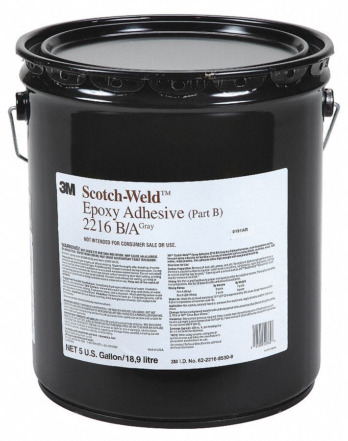 Epoxy Adhesive: 2216, Ambient Cured, 5 gal, Pail, Gray, Paste