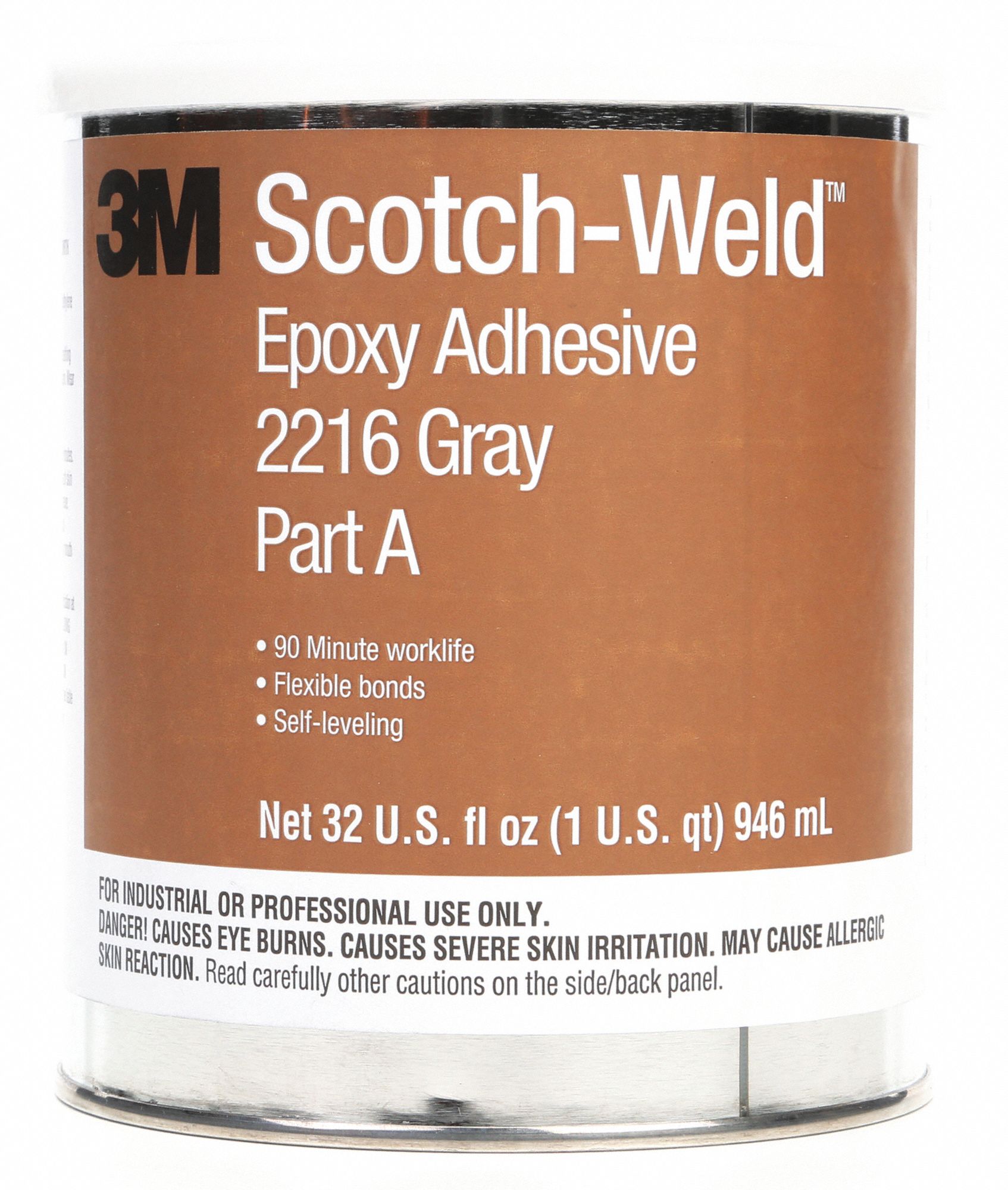 EPOXY ADHESIVE, SCOTCH-WELD 2216, 2-PART, COLD-RESIST, FLEXIBLE, 1:1 MIX RATIO, GREY, 950ML
