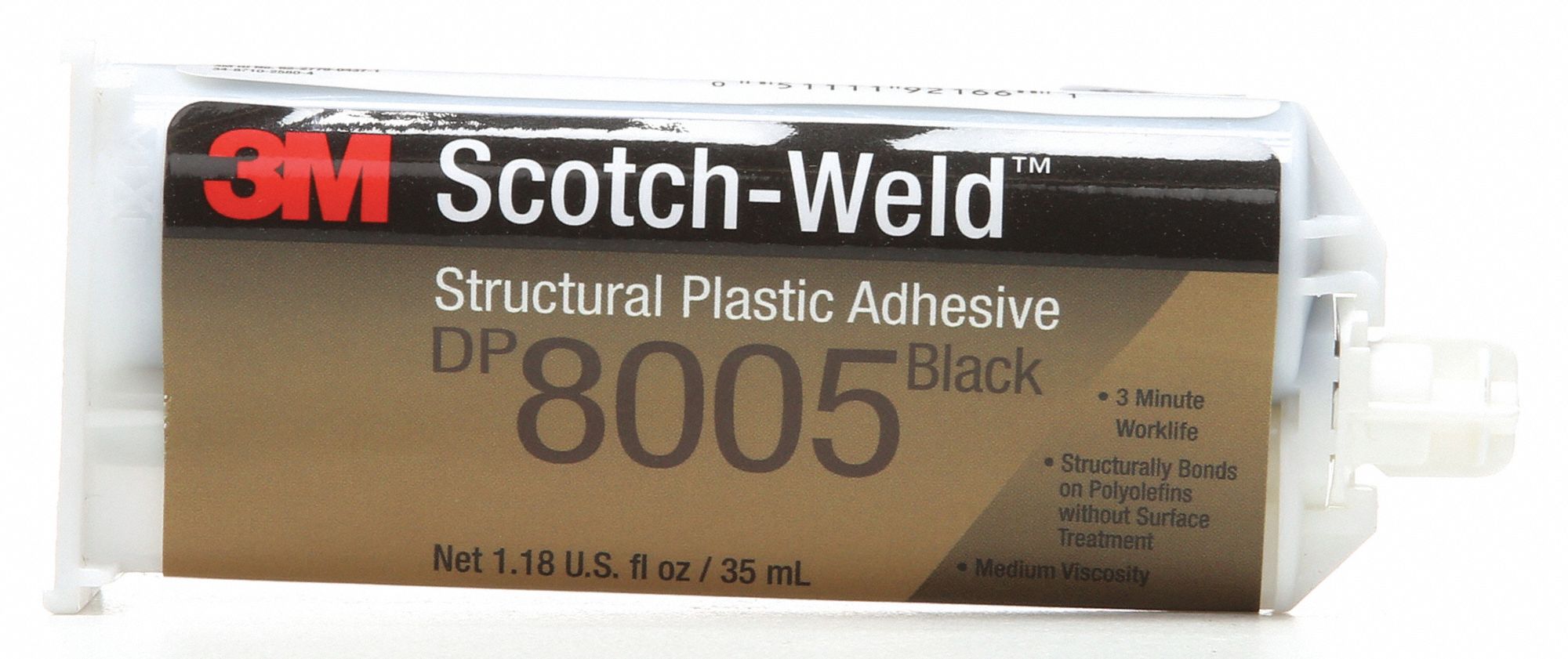 3M Structural Plastic Adhesive, PK 12 2JBW4DP8005 Grainger