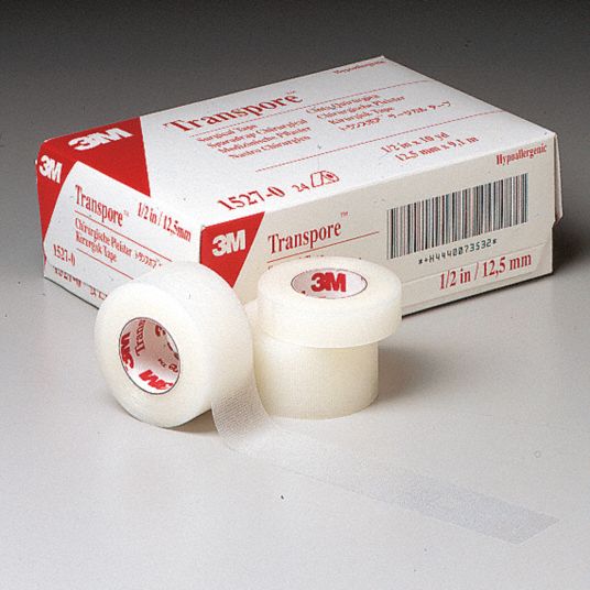 Surgical Tape, Clear, Waterproof Yes, Plastic, 1 in Width, 10 yd Length
