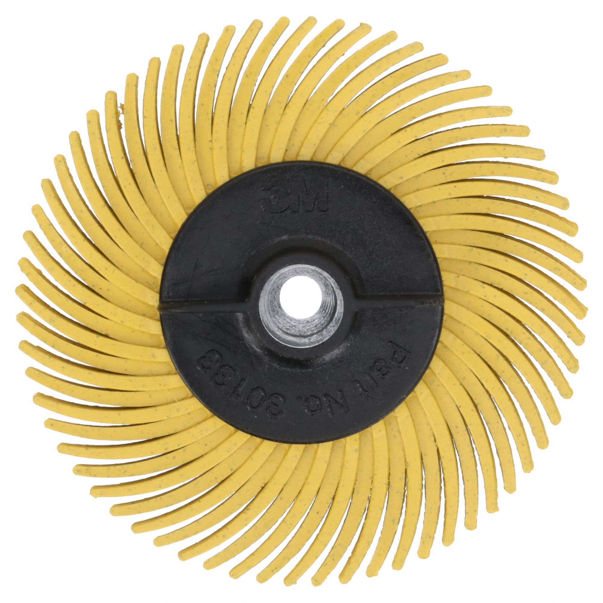 Radial Bristle Disc: Type C, 2 in Dia x 3/8 in Wd, 3/8 in Arbor, Ceramic, Yellow, 80 PK