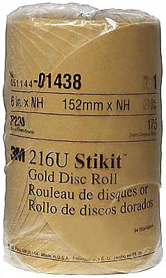 PSA Sanding Disc Roll, 6in Dia, P220 G, PK6