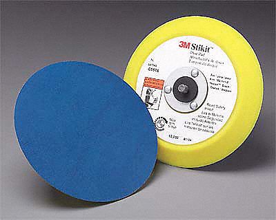 PSA Disc Backup Pad: 6 in Dia x 3/4 in T, 5/16"-24 Threaded-Shank, Non-Vacuum, Medium Density