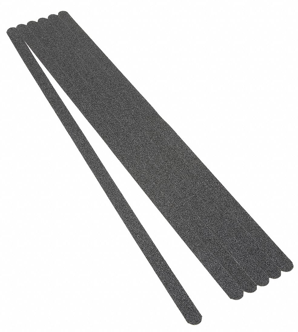 3M Solid Black AntiSlip Tread, 3/4 in x 2 ft, 60 Grit Aluminum Oxide, Rubber Adhesive, 50 PK