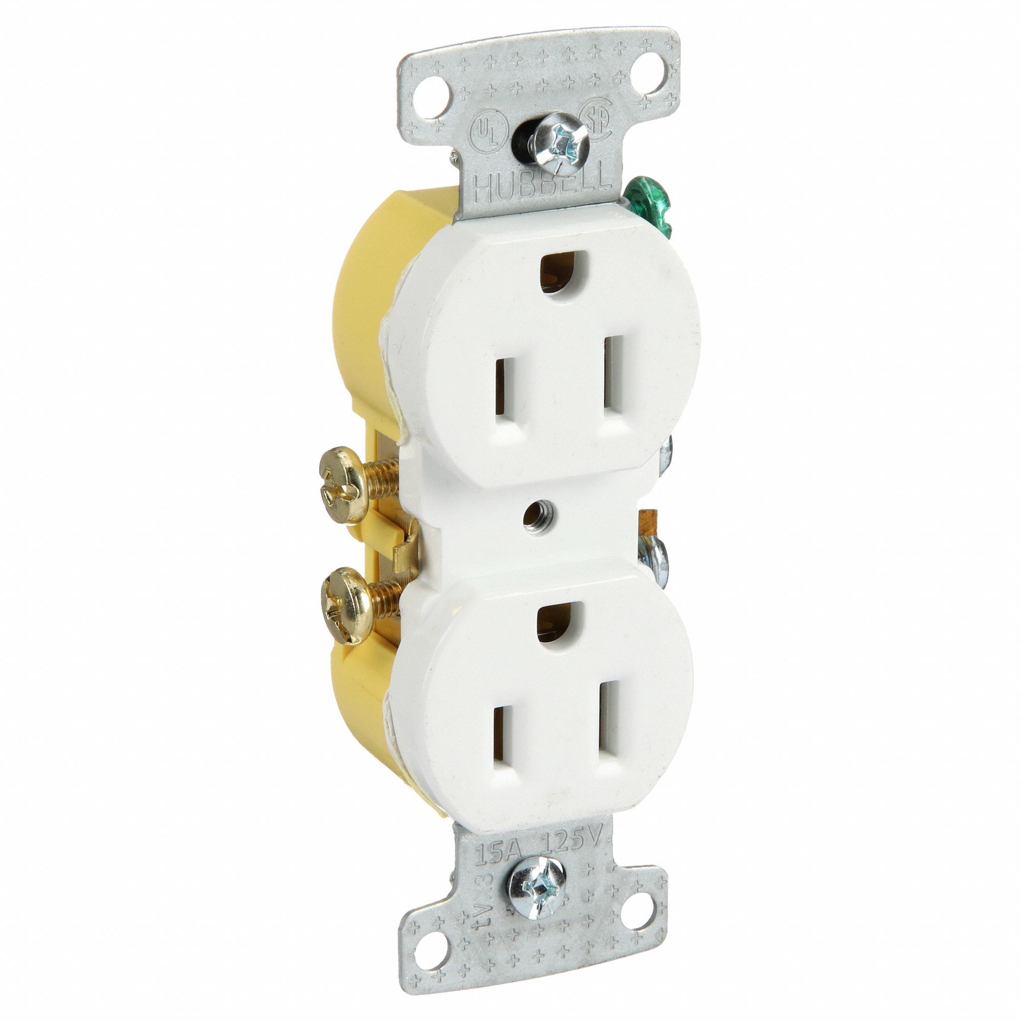 Recept, White, 15 A, 2P3W, Back; Side, 1PK