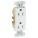 RECEPTACLE, DECORATOR DUPLEX, WHITE, 5-15R, 15 A, 125V AC, 2 POLE/3 WIRE, SCREW TERMINALS