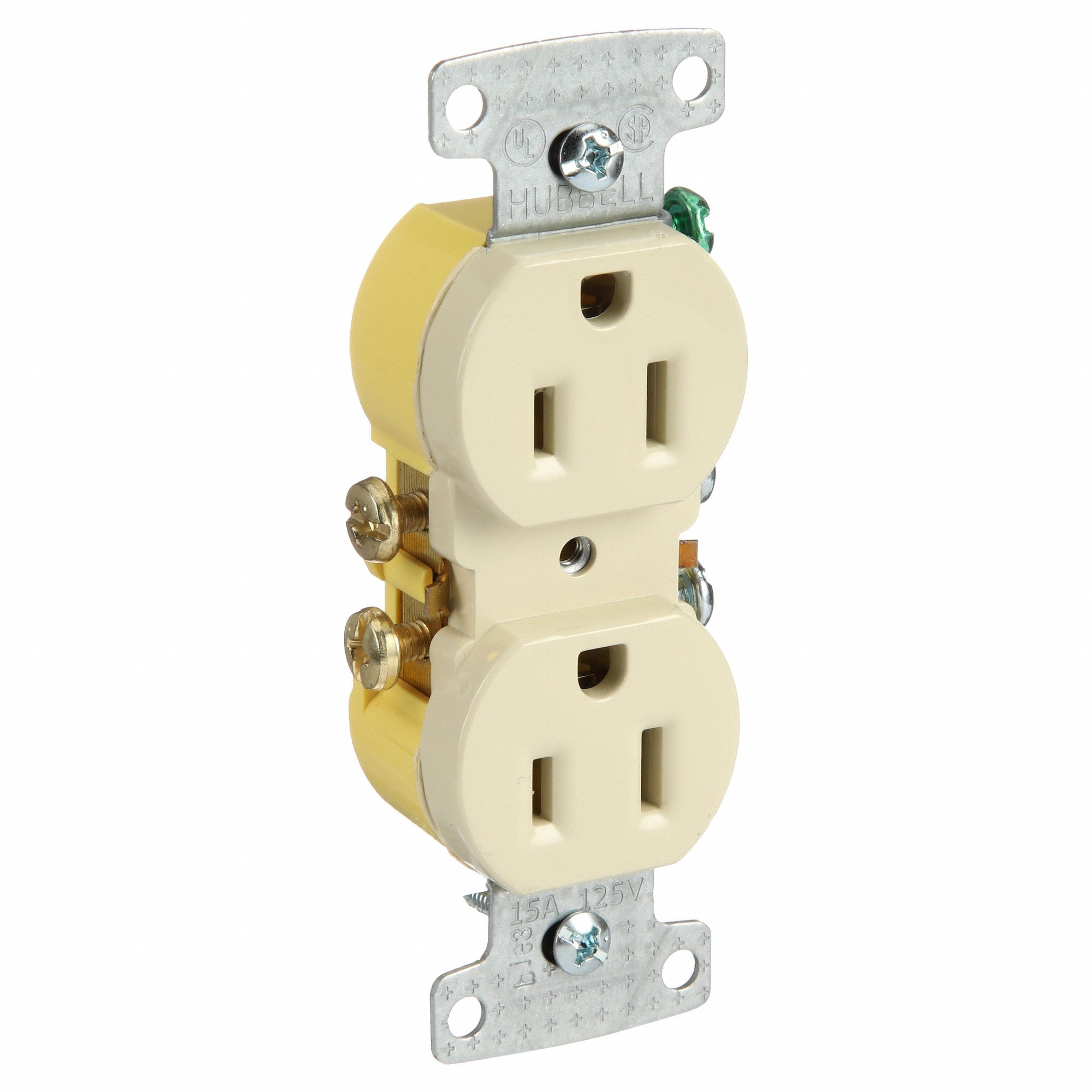 Recept, Ivory, 15 A, 2P3W, Back; Side, 1PK