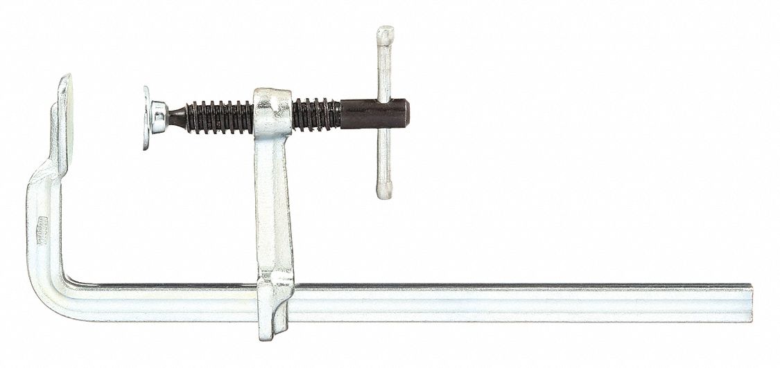 Bar Clamp: Light Duty, Sliding T Handle, 12 in Jaw Opening - Max, 400 lb Clamping Force