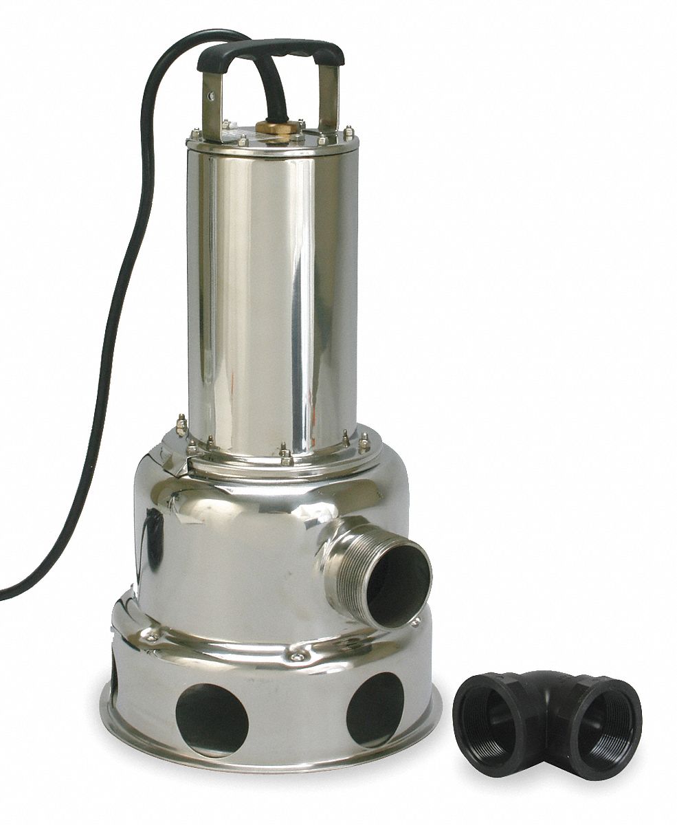DAYTON Bomba de Aguas Residuales Sumergible , 5 HP Manual , 230/460 Voltaje  , GPM de Agua @ 15 pies de Elevación 490 - Bombas Eyectoras de Aguas  Residuales - 5RZP1