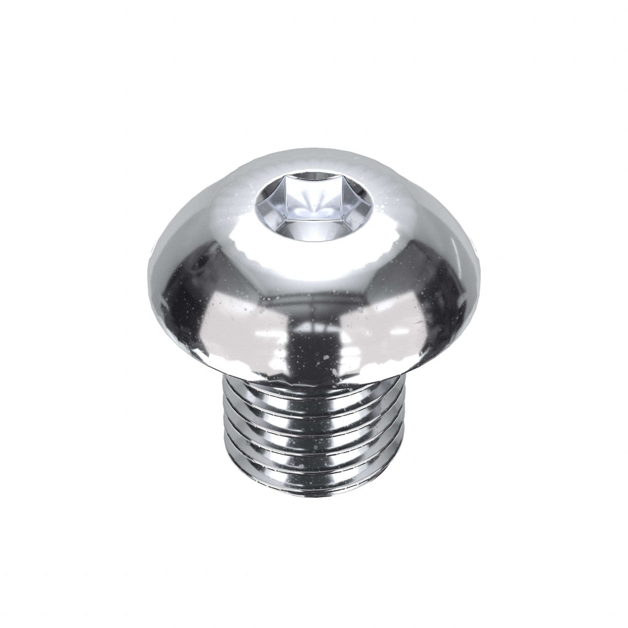 Socket Head Cap Screw: 5/16"-24 Thread Size, 3/8 in Lg, Button, Chrome Plated, Alloy Steel, 5 PK