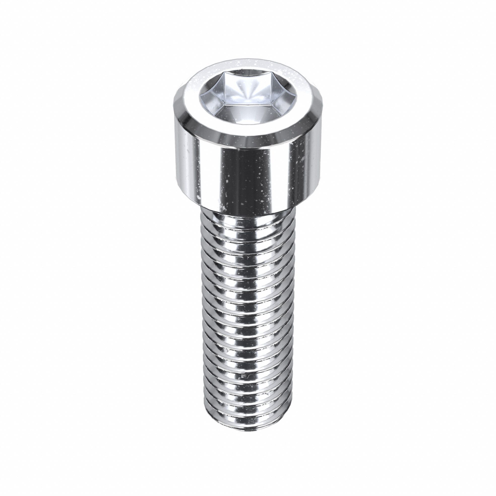 Socket Head Cap Screw: 3/8"-16 Thread Size, 1 1/4 in Lg, Std, Chrome Plated, Alloy Steel, 5 PK