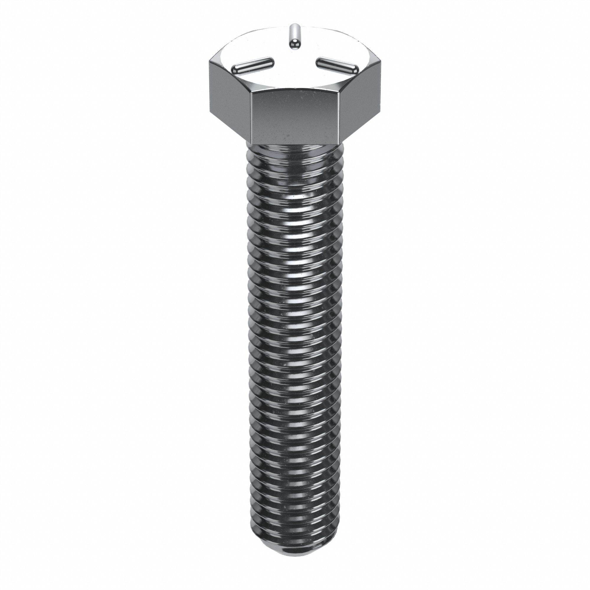 Hex Head Cap Screw: Steel, Grade 5, Chrome Plated, 3/8"-16, Coarse, 1 3/4 in lg, Inch, 5 PK
