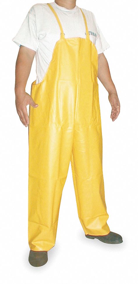 JYRSA Pantalón de y Tirantes Impermeable Amarillo PVC/Poliéster Hombre G - Overoles Impermeables con Peto - 2JGM4 | DD-1122GD Grainger