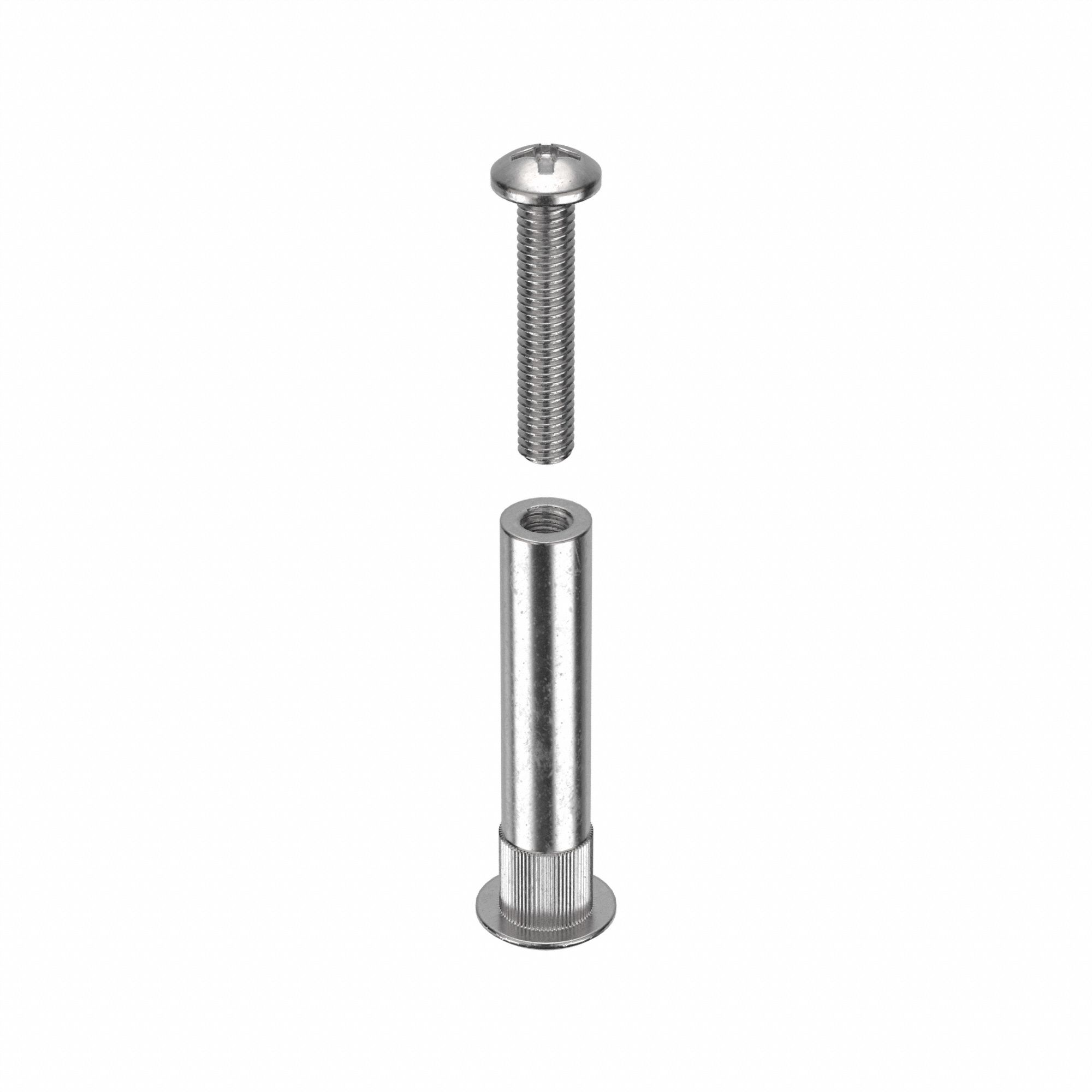 Binding Post Assembly: #10-32 Thread Size, 5/16 in Brl Dia, 1 9/16 in Brl Lg, Stainless Steel, Plain