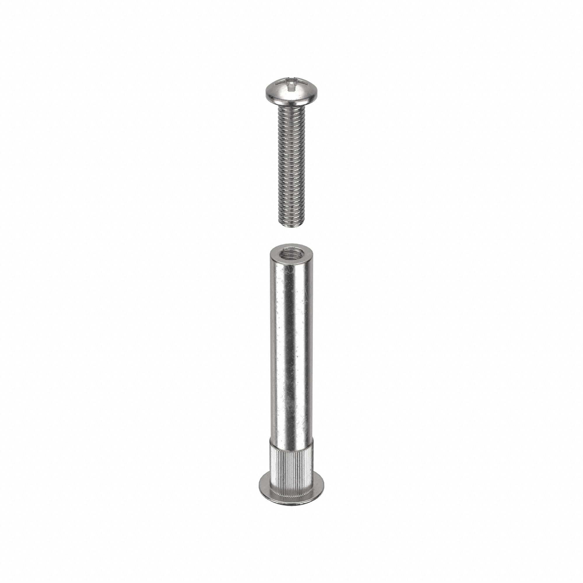 Binding Post Assembly: #10-32 Thread Size, 5/16 in Brl Dia, 2 in Brl Lg, Stainless Steel, Plain