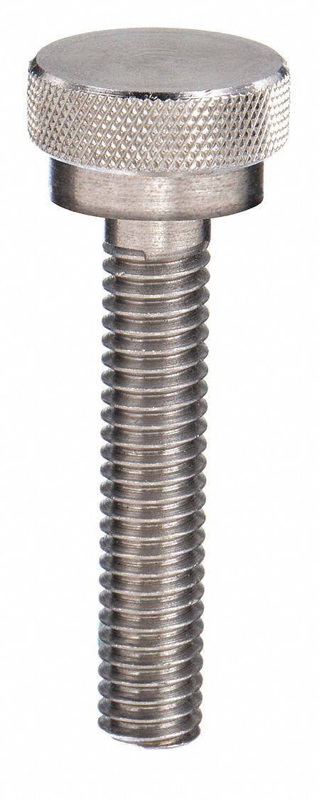 THUMB SCREW, #10-32 THREAD, KNURLED, 18-8 SS, PLAIN FINISH, 0.219 IN MAX HEAD H, PLAIN