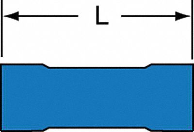 ButtSpliceConnector, Blue, 14AWGMax, PK1000