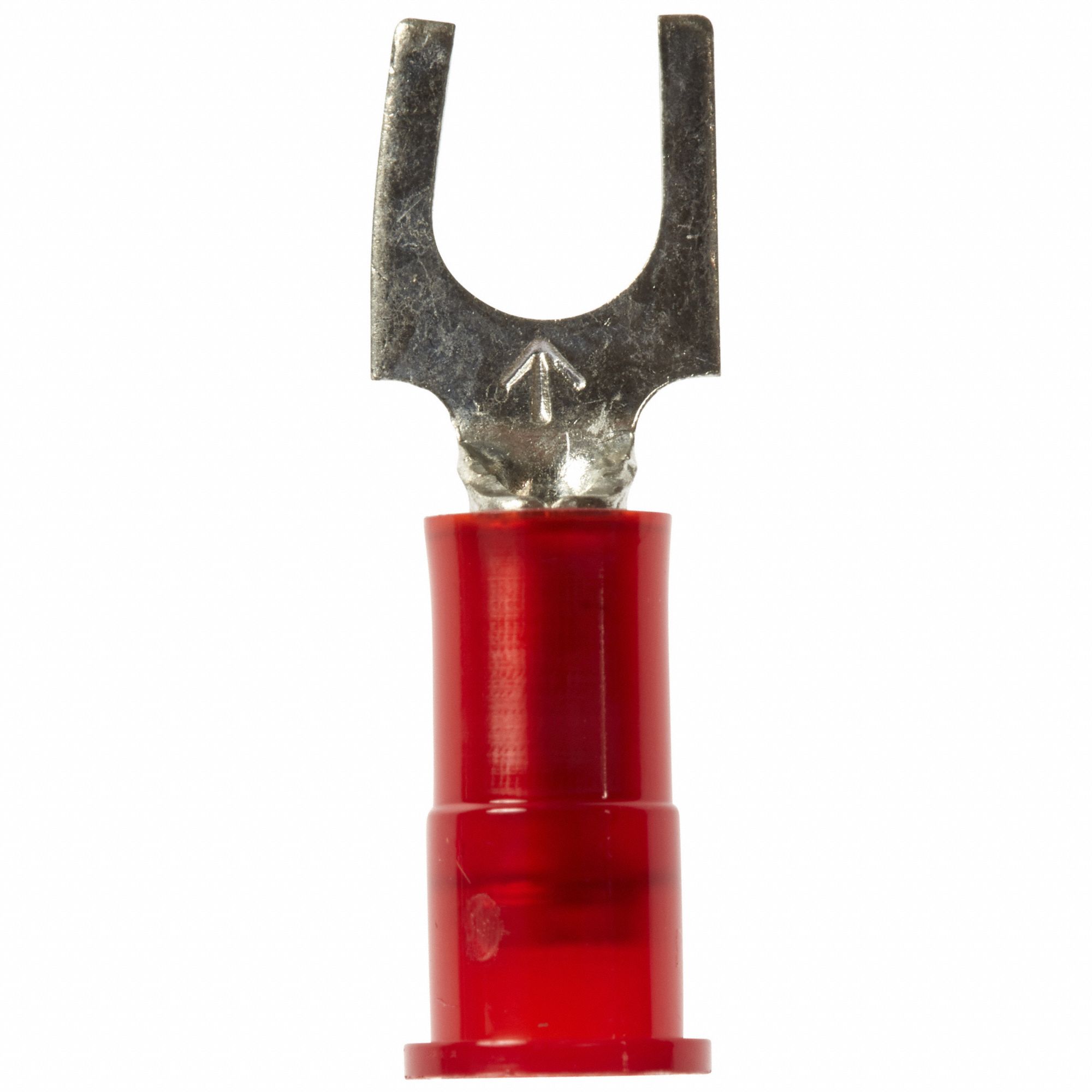 Fork Terminals: Red, Nylon, #10 Stud Size, 22 AWG – 18 AWG Wire Range, Block Fork, 600 V
