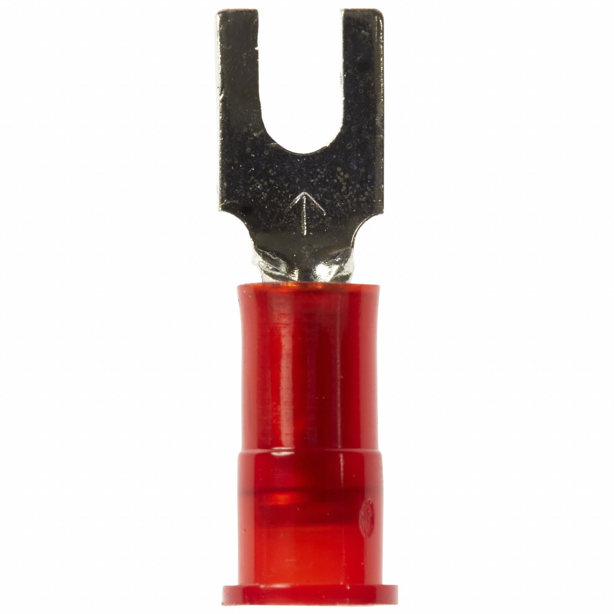 Fork Terminals: Red, Nylon, #4 Stud Size, 22 AWG – 18 AWG Wire Range, Block Fork, 600 V