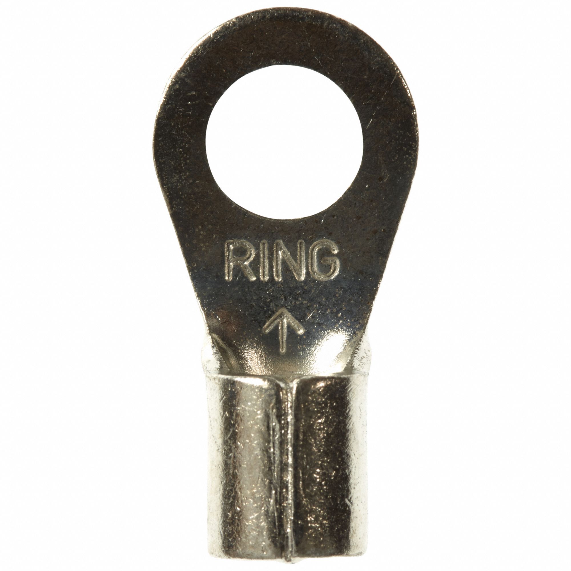 Ring Terminal: Bare, 1/4 in Stud Size, 8 AWG to 8 AWG Wire Sizes, 1, 000 V