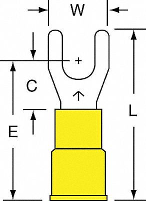 TERMINAL,VINYL,INSULATED,FORK,50/BX