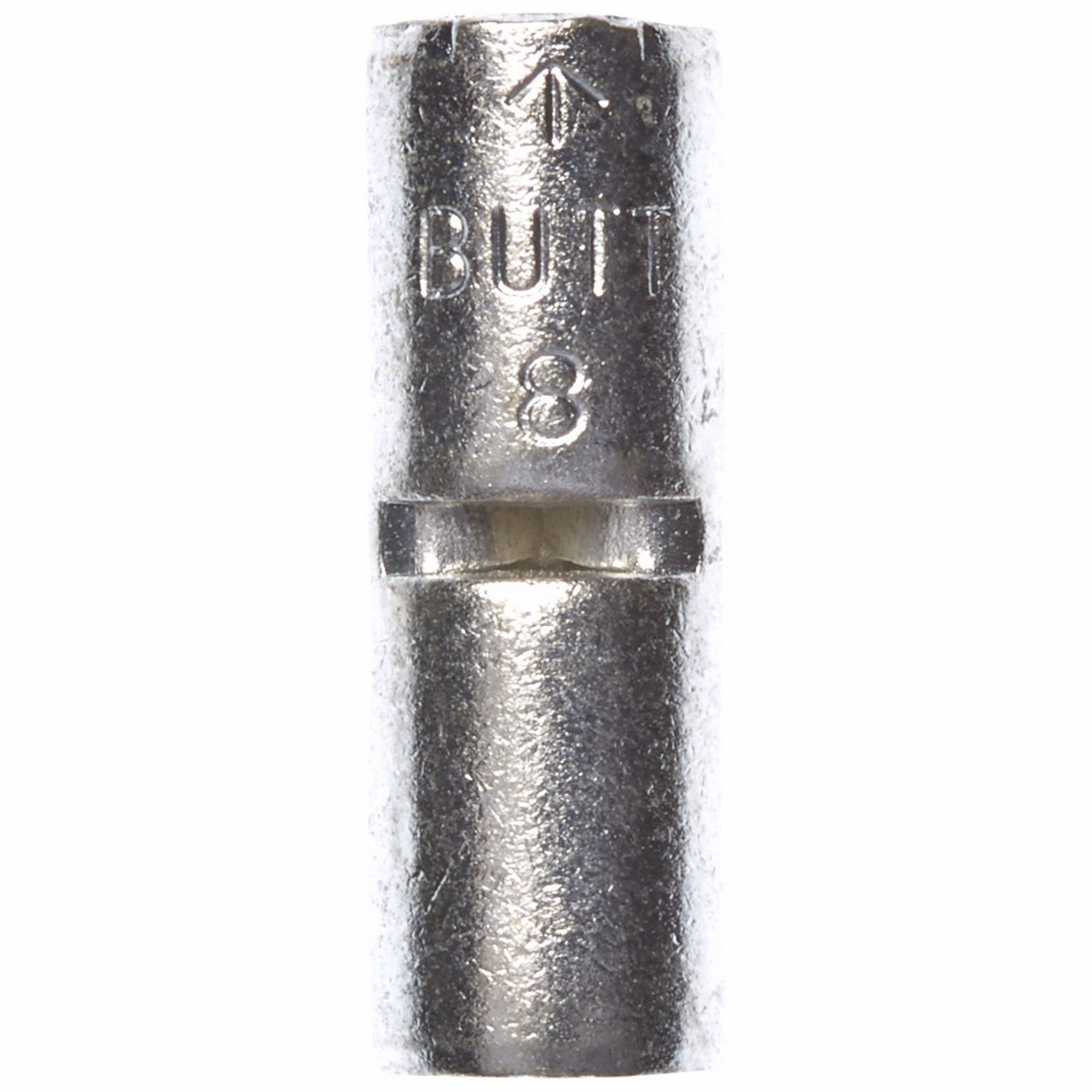 Butt Splice Connector: Bare, For Wire Size 8 AWG – 8 AWG, 600 V, Pack Qty 200