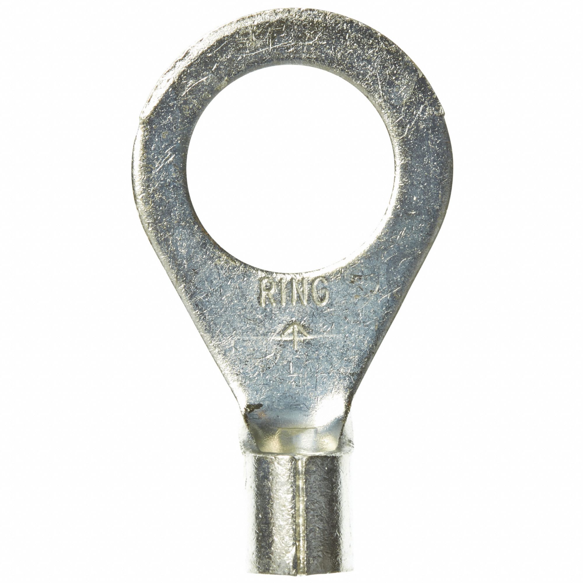 Ring Terminal: Bare, 1/2 in Stud Size, 8 AWG to 8 AWG Wire Sizes, 1, 000 V