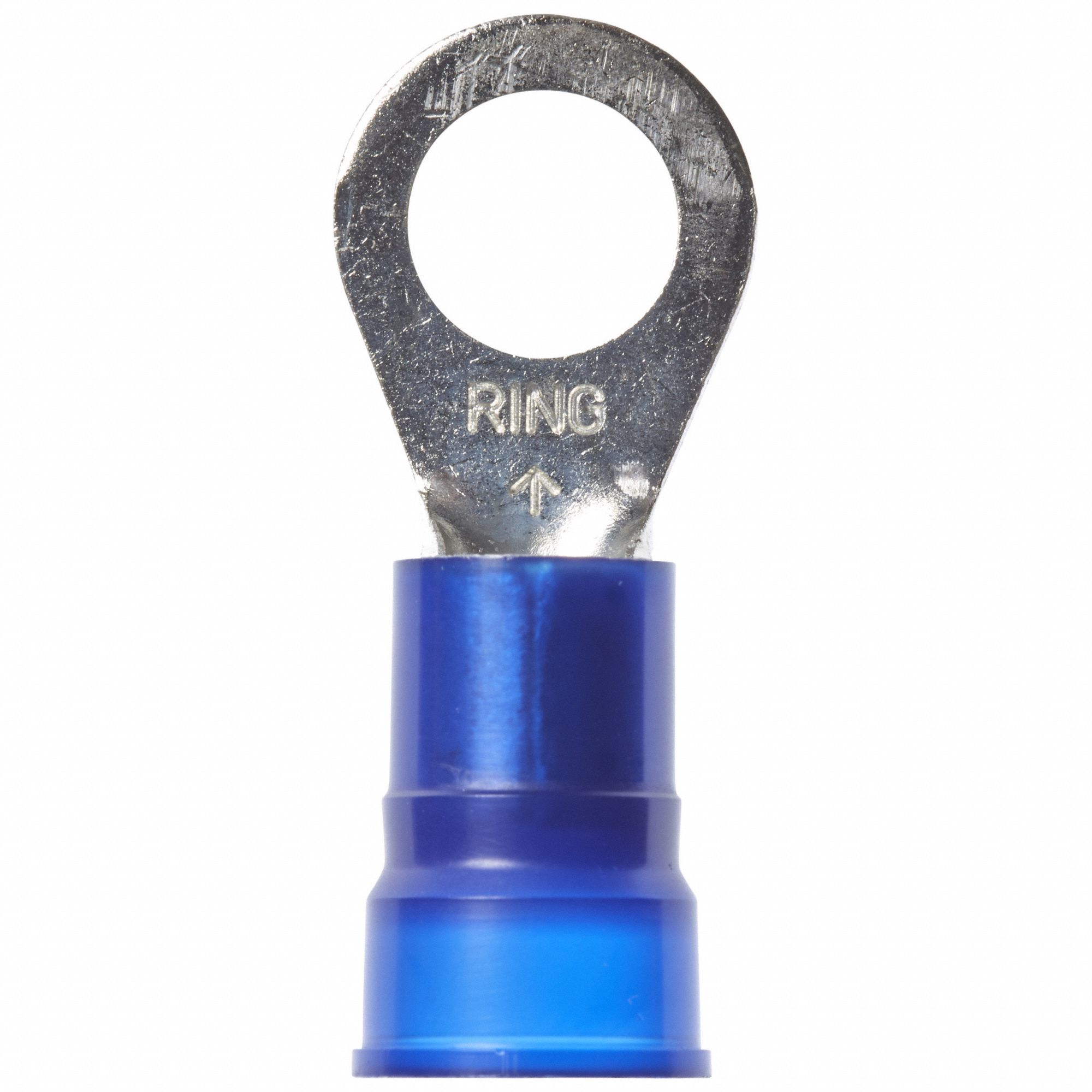Ring Terminal: Blue, Nylon Insulation, 3/8 in Stud Size, 6 AWG to 6 AWG Wire Sizes, 1, 000 V