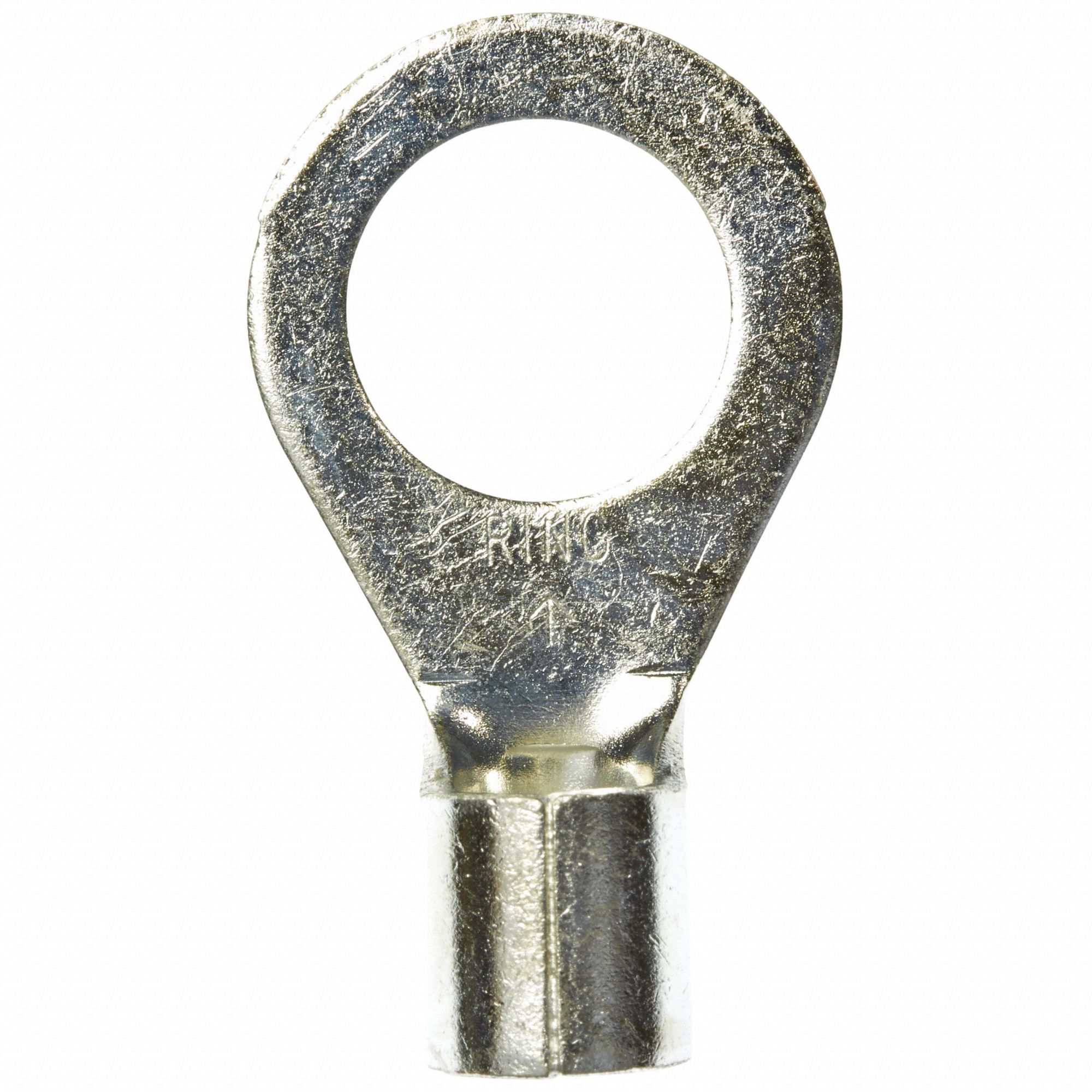 Ring Terminal: Bare, 1/2 in Stud Size, 6 AWG to 6 AWG Wire Sizes, 1, 000 V