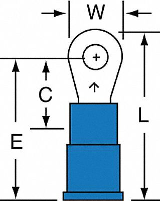 3M, Blue, #4 Stud Size, Ring Terminal - 2JKK2|MV14-4R/SK - Grainger