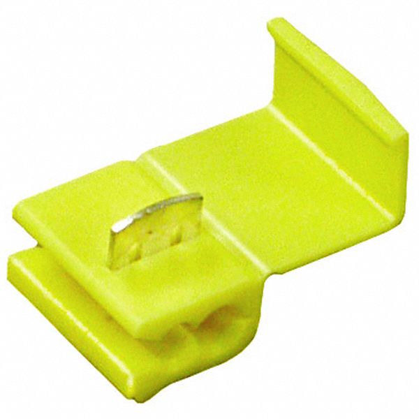 Insulation Displacement Connector: 2 Ports, Yellow, 12 AWG – 10 AWG Run Size Range, 600 V