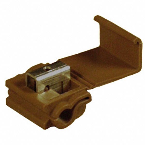 Insulation Displacement Connector: 2 Ports, Brown, 18 AWG – 10 AWG Run Size Range, 600 V